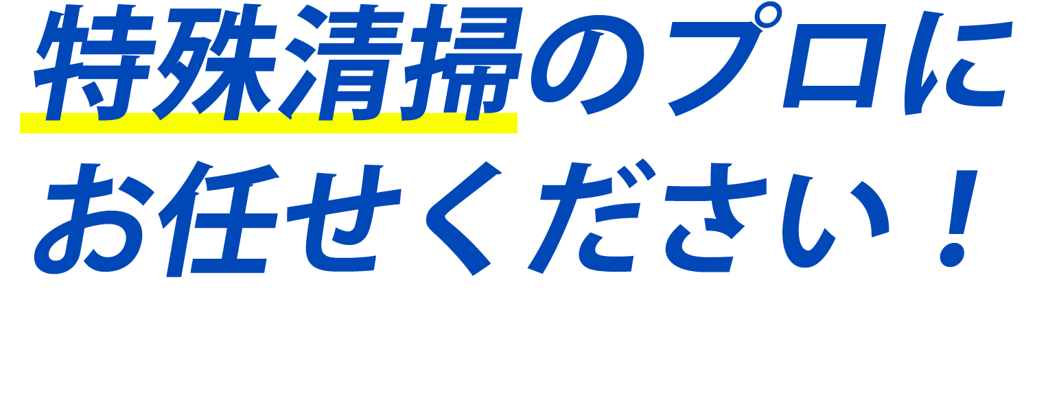 特殊清掃のプロにお任せください!